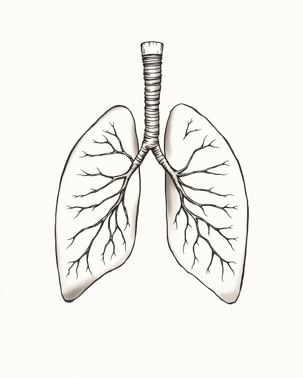 Ilustração médica de pulmões — espirometria